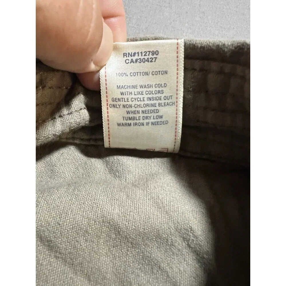 True Religion Chamois Button Up Shirt‎ Men's Medium Beige Snap Long Sleeve.